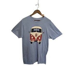 The Duck Company Volkswagen Bus T Shirt Mens Large Blue VW Camper‎ Van Graphic T
